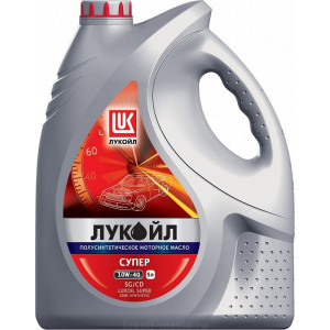 Масло моторное Лукойл супер SAE 10W-40 SG/CD полусинтетическое (5л) купить в Челябинске