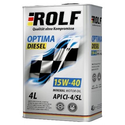 Масло моторное Rolf Optima DIESEL SAE 15W-40 API CI-4/SL (4л)