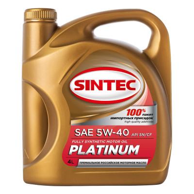 Масло моторное Sintec PLATINUM SAE 5W-40 API SN/CF (5л по цене 4л) АКЦИЯ!